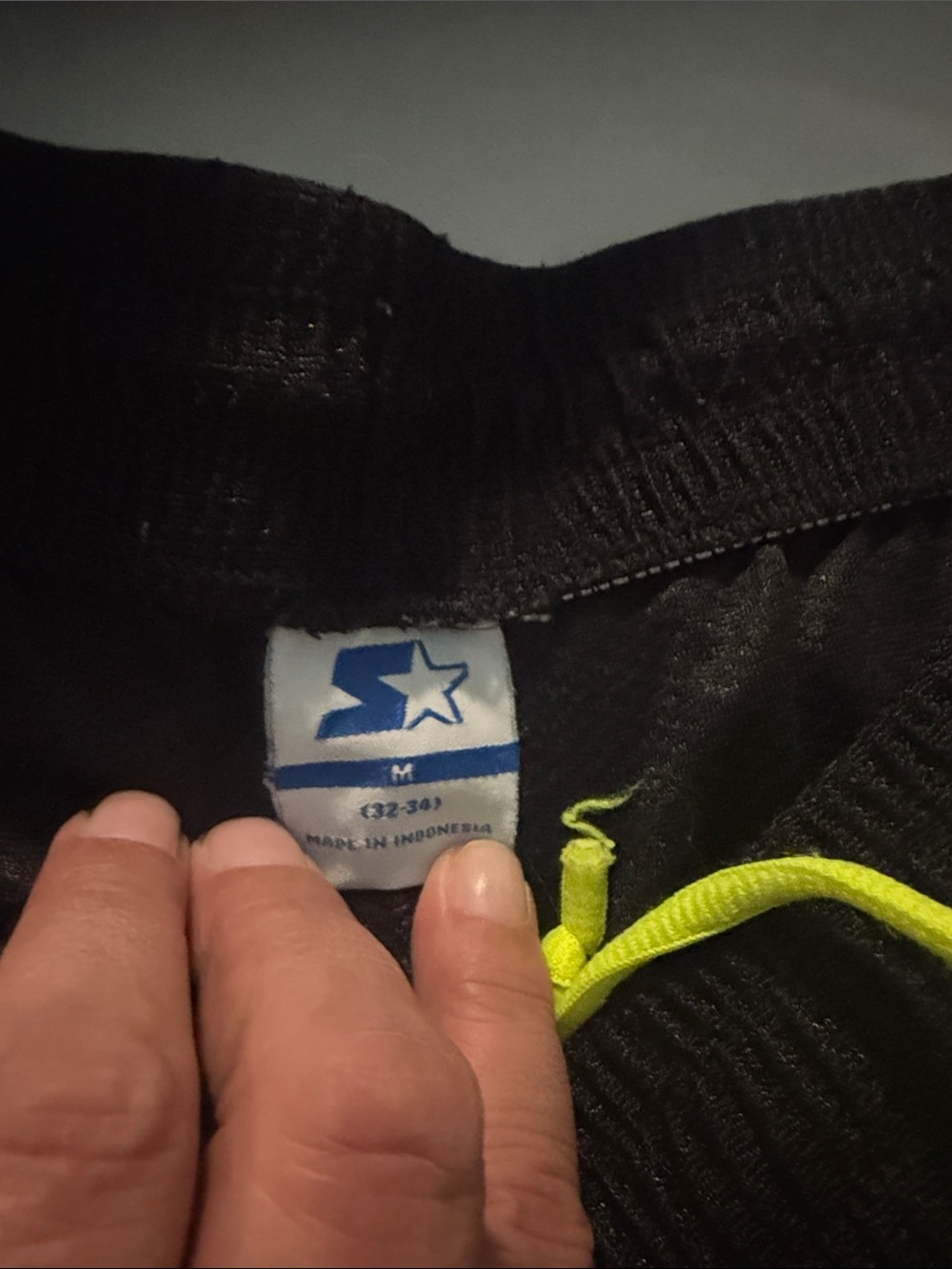 STARTER Black Shorts with Neon Yellow Drawcord